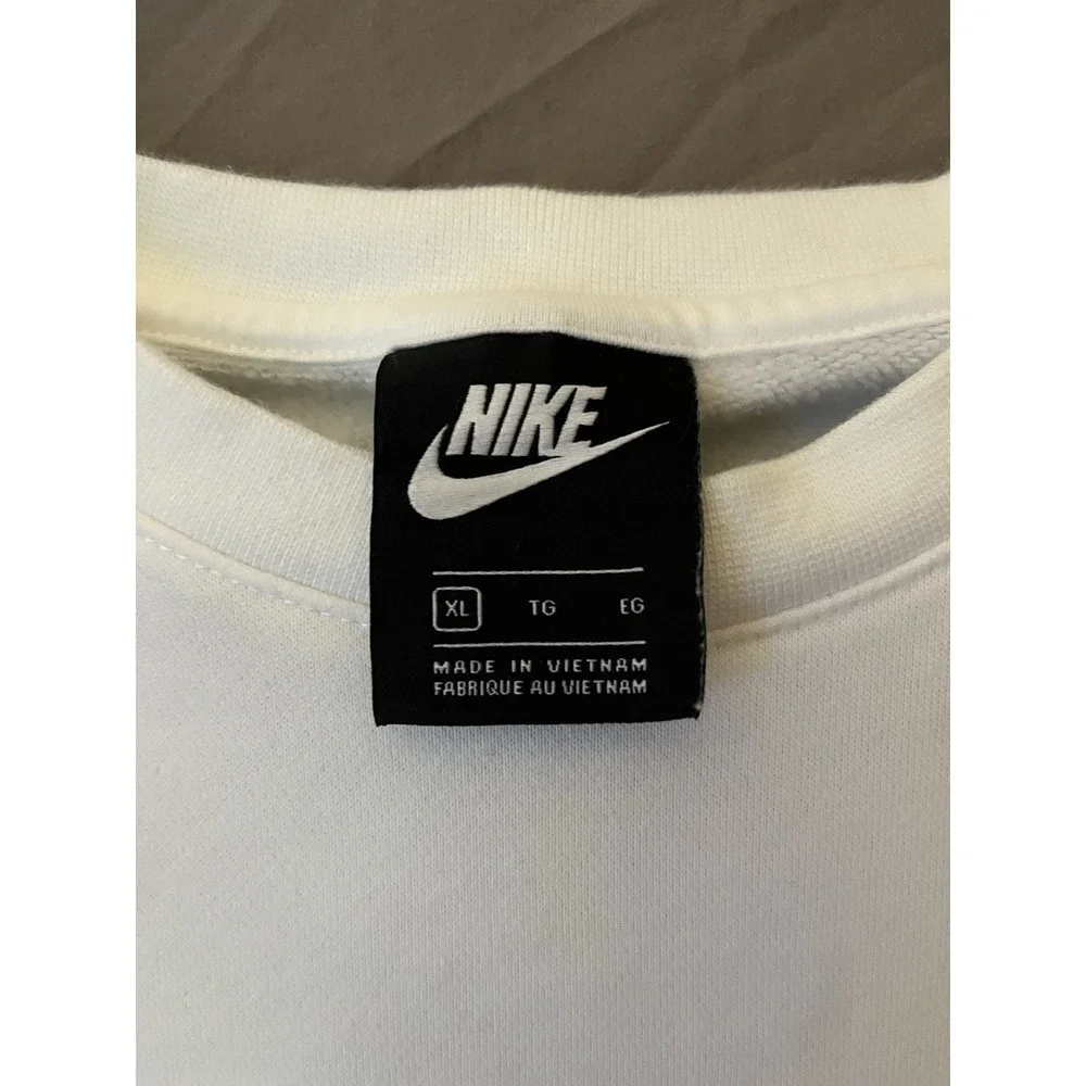 Nike Swoosh Pullover Sweatshirt Men's Size Xl White Crew Long Sleeve DJ0465-100
